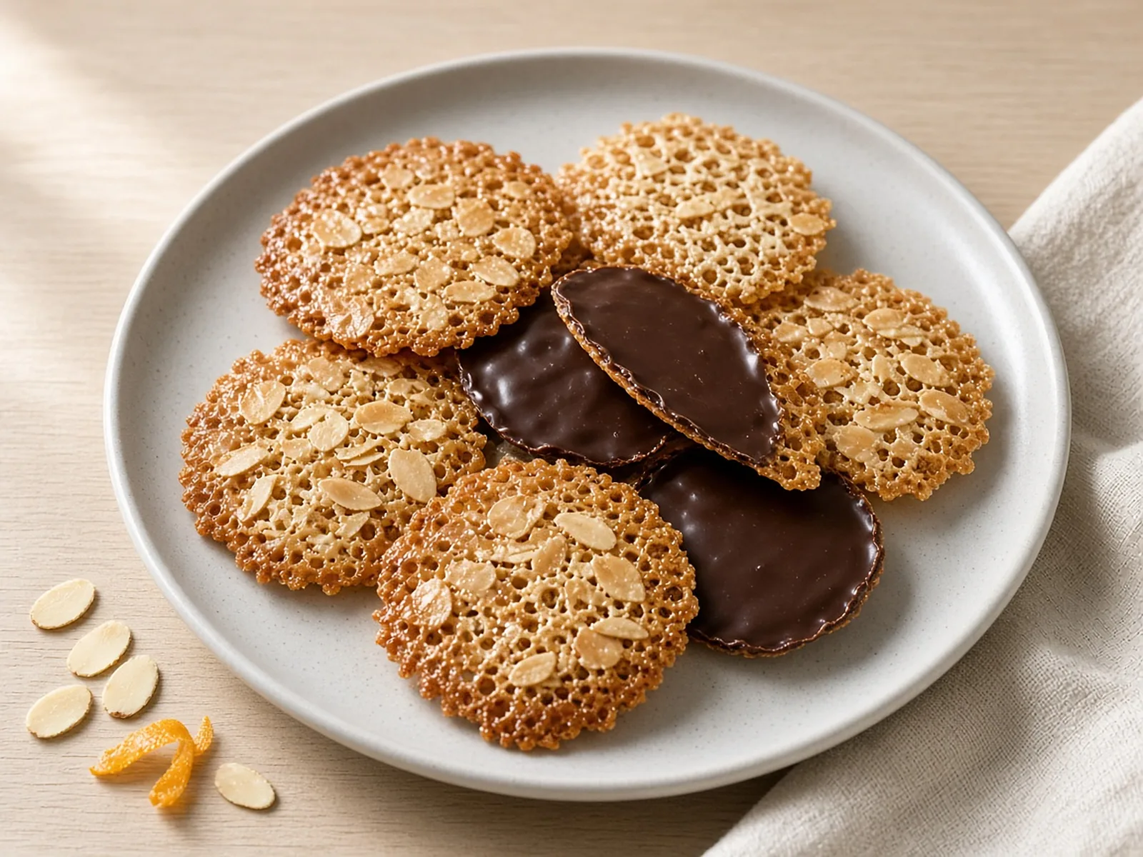 Gluten-free florentines on a plate