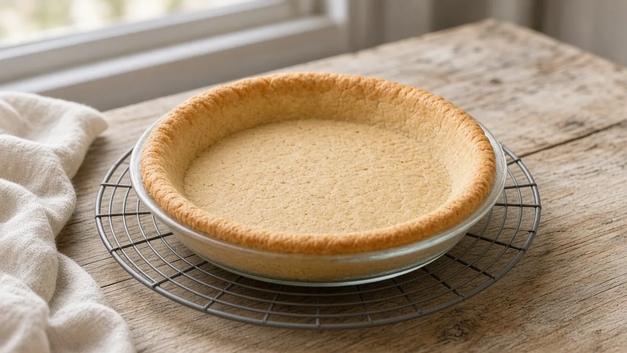 Gluten-free pie crust made with granulated sugar, cold unsalted butter and egg