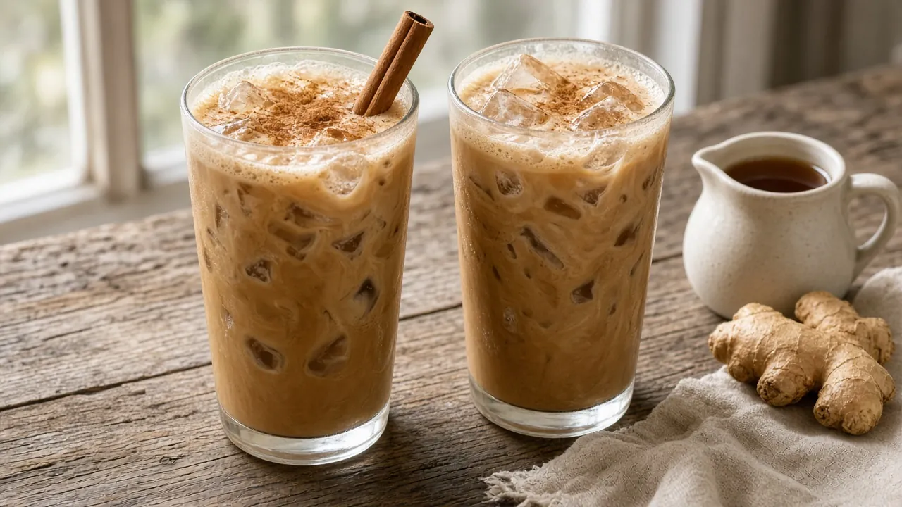 Gluten-free gingerbread latte on a plate
