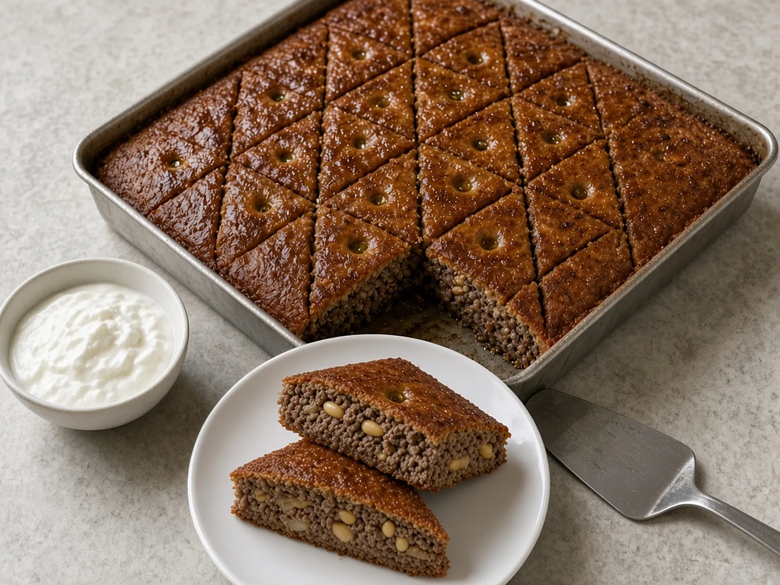 Gluten-free lebanese kibbeh on a plate