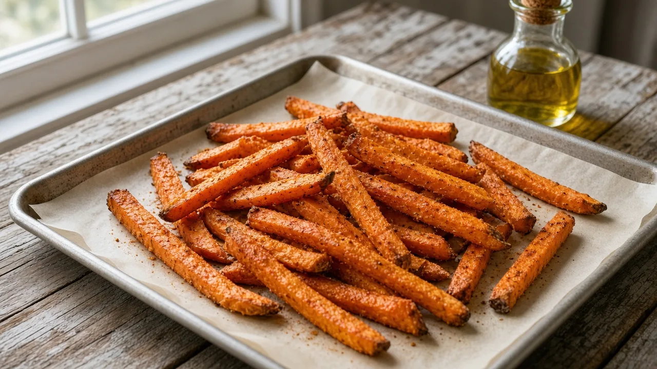 Gluten-free sweet potato fries on a plate